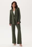 BUBBLEROOM Flared Structured Suit Trousers Dark green 36