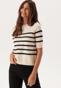 VERO MODA Vmsaba Plain Ss O-neck Pullove Birch Stripes:w Black S