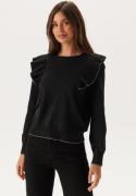 ONLY Onlama Life Ls O-neck Ruffle  Black Detail:birch M