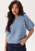 VILA Vidottie 2/4 SLEEVE KNIT TOP S Blissful Blue Detail:birch Dot XL