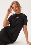 Calvin Klein Jeans Monologo Long Rib Tee Dress BEH Ck Black XS