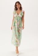 VERO MODA Vmjosie Sl Ankle Frill Dress Birds Egg Green Aop:myra L