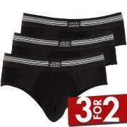 Jockey 3P Cotton Stretch Brief Svart bomull XX-Large Herre