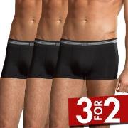 Jockey 3P Cotton Stretch Short Trunk Svart bomull X-Large Herre