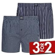 Jockey 2P Woven Boxer Shorts Marine bomull Large Herre