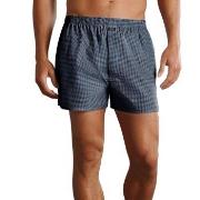 Jockey Woven Poplin Boxer Shorts Marine Rutete bomull Large Herre