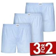 Jockey 3P Woven Soft Poplin Boxer Shorts Lysblå bomull Medium Herre