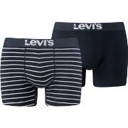 Levis 2P Base Stripe Boxer Hvit/Marine bomull Small Herre