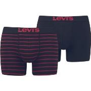 Levis 2P Base Stripe Boxer Marine/Rød bomull Small Herre