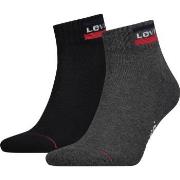 Levis Strømper 2P Sport Mid Cut Sock Svart/Grå Str 43/46