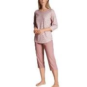 Calida Lovely Nights Crop Pyjama Rosa Mønster bomull Medium Dame