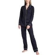 Calida Night Lovers Pyjama With Collar Mørkblå bomull Small Dame