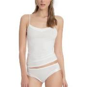 Calida Cate Satin Spagetti Top Hvit bomull Small Dame