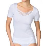 Calida Feminin Sense Short-Sleeve Top Hvit bomull Small Dame