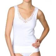 Calida Feminin Sense Top Hvit bomull Small Dame