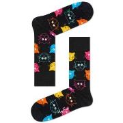 Happy socks Strømper Cat Sock Svart mønstret Str 41/46