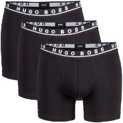 BOSS 3P Cotton Stretch Boxer Brief Long Svart bomull X-Large Herre