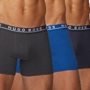 BOSS 3P Cotton Stretch Boxer Brief Long Blå/Grå bomull Medium Herre