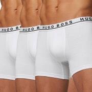 BOSS 3P Cotton Stretch Boxer Brief Long Hvit bomull X-Large Herre