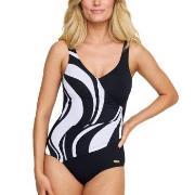 Damella Julia Basic Swimsuit Svart/Hvit 44 Dame