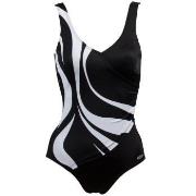 Damella Julia Basic Swimsuit Svart/Hvit 48 Dame