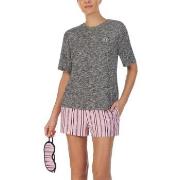 DKNY 100 DKNY Short Pj Set Grå/Rosa Large Dame