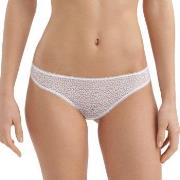 DKNY Truser Modern Lace Trim Thong Hvit nylon Large Dame