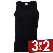 Dovre Rib Singlet Svart bomull XX-Large Herre