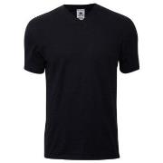 Dovre Single Jersey  V-neck T-Shirt Svart bomull X-Large Herre