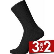 Egtved Strømper Wool No Elastic Rib Socks Svart Str 36/41