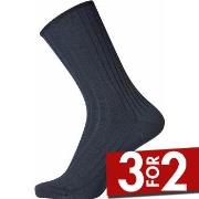 Egtved Strømper Wool No Elastic Rib Socks Mørkblå Str 45/48