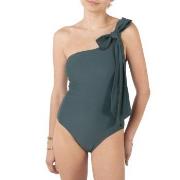 Missya Capri One Shoulder Swimsuit Mørkgrørnn  38 Dame