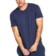 Panos Emporio Base Bamboo Tee Marine Medium Herre