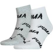 Puma Strømper 2P BWT Quarter Sock Hvit/Grå Str 35/38