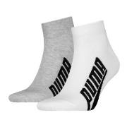 Puma Strømper 2P Lifestyle Quarter Sock Hvit/Grå Str 35/38