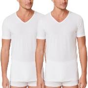 Schiesser 2P 95-5 Organic Cotton V-Neck Hvit økologisk bomull Small He...