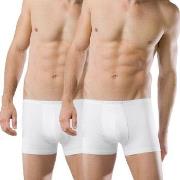 Schiesser 2P Essentials Boxer Briefs Hvit bomull Large Herre