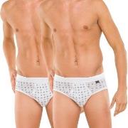 Schiesser 2P Essentials Sport Briefs With Fly Hvit bomull X-Large Herr...