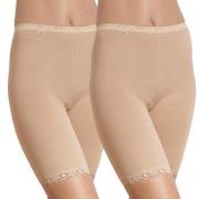 Sloggi Truser 2P Dam Basic Long Beige bomull 46 Dame