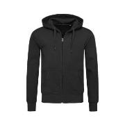 Stedman Active Hooded Sweatjacket For Men Svart Medium Herre