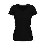 Stedman Claire V-neck Svart ringspunnet bomull Medium Dame