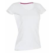 Stedman Claire V-neck Hvit ringspunnet bomull Small Dame