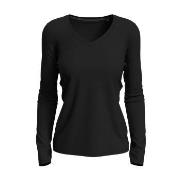 Stedman Claire V-neck Long Sleeve Svart ringspunnet bomull X-Large Dam...