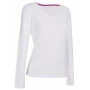 Stedman Claire V-neck Long Sleeve Hvit ringspunnet bomull X-Large Dame