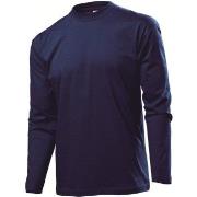 Stedman Classic Long Sleeve Men Marine bomull Medium Herre