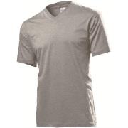 Stedman Classic V-Neck Men T-shirt Mørkgrå  bomull X-Large Herre