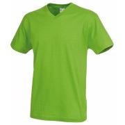 Stedman Classic V-Neck Men T-shirt Lysegrønn bomull Large Herre
