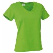 Stedman Classic V-Neck Women T-shirt Lysegrønn bomull Medium Dame