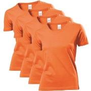 Stedman 4P Classic Women T-shirt Oransje bomull Medium Dame