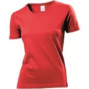 Stedman Classic Women T-shirt Rød bomull Large Dame